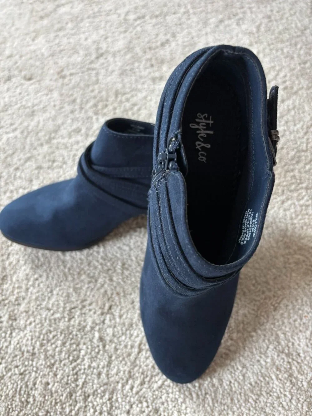 Style & Co. Ankle Boots—Blue Microsuede—Women's 6.5M